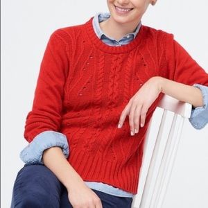 J. CREW Lamb’s Wool Blend Cable Knit Sweater